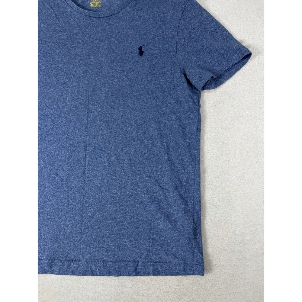 Polo Ralph Lauren Custom Slim Fit T Shirt Mens Large Blue Heather Pony Logo‎ Tee